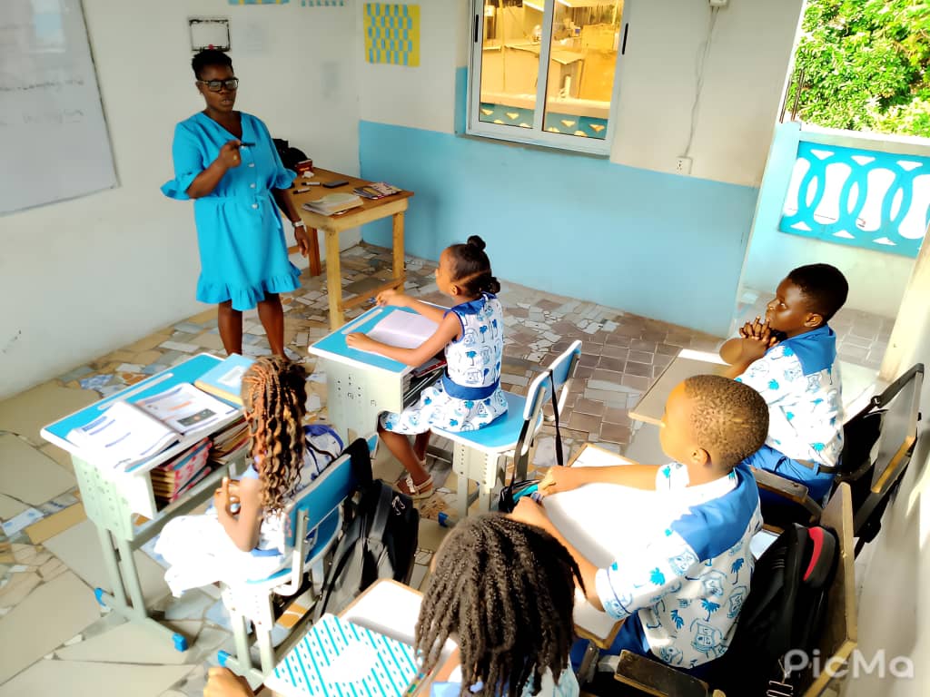 Teacher with Blue Uniform Class